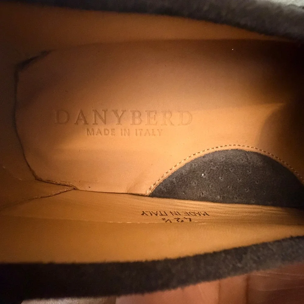 Danyberd Paris Mens Suede Driving Loafers Brown Made in Italy Gommino Size 42.5